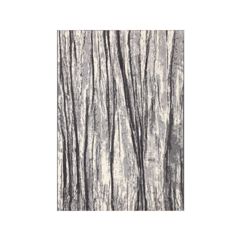 Novelle Home Functional Style Abstract Grey White Rug, 4'7 x 6'7, 4'7 x 6'7 image number 0
