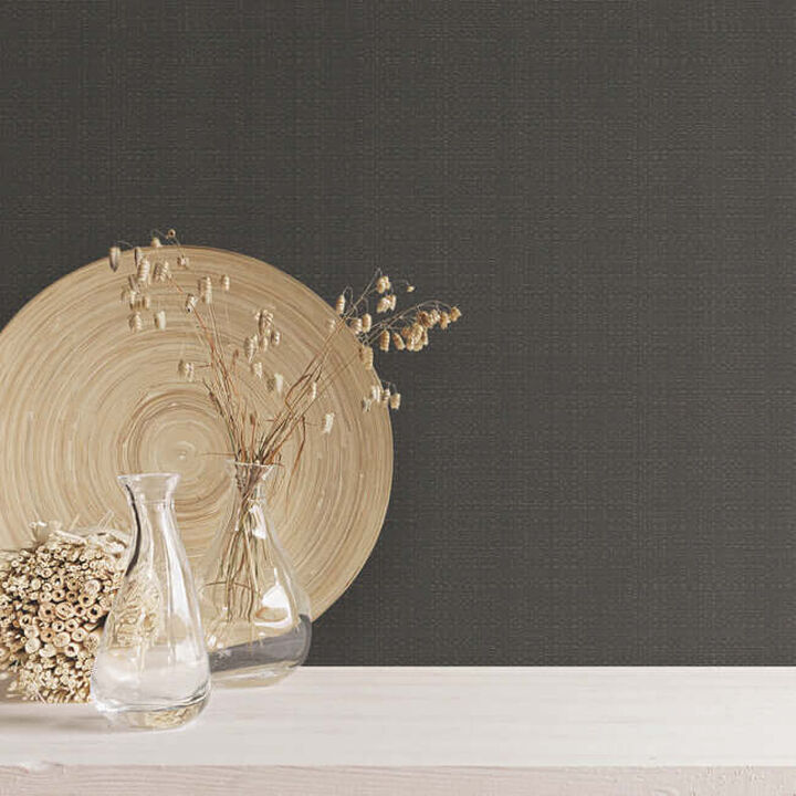Bali Basketweave Black Wallpaper