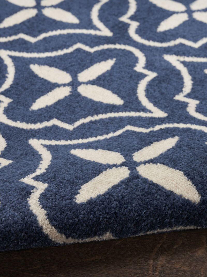 Nourison Essentials NRE04 Navy/Ivory 2'2" x 7'6" Rug image number 6