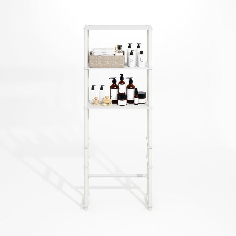 Turn-N-Tube Freestanding Over-The-Toilet Storage Rack with 3 Shelves