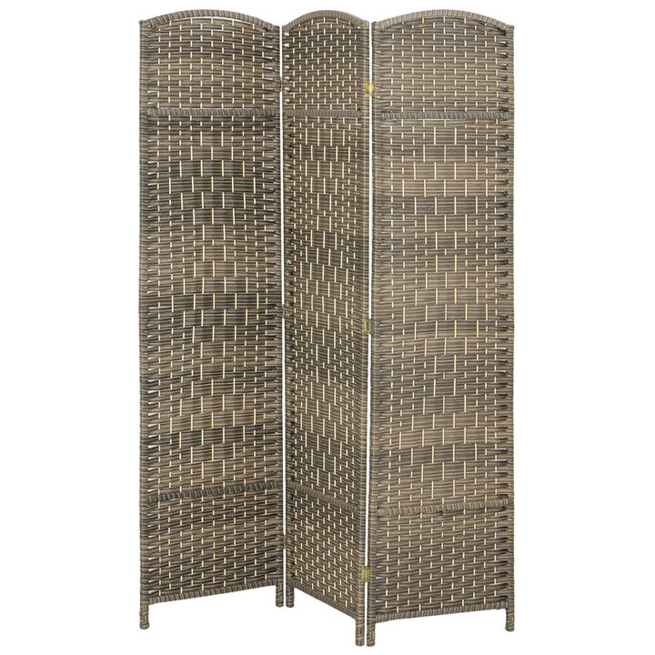 Hivvago 6' Tall Freestanding Wood Privacy Screen with 3 Panels