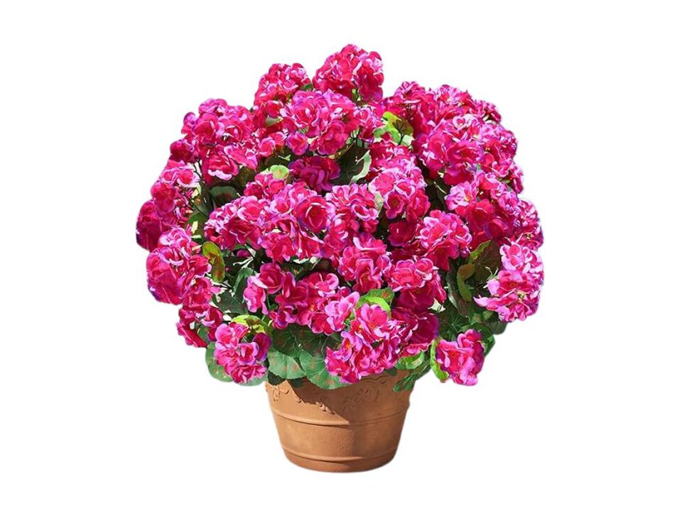 6 Bundle Fuchsia Artificial Outdoor Plants UV Resistant Garden Porch Decor