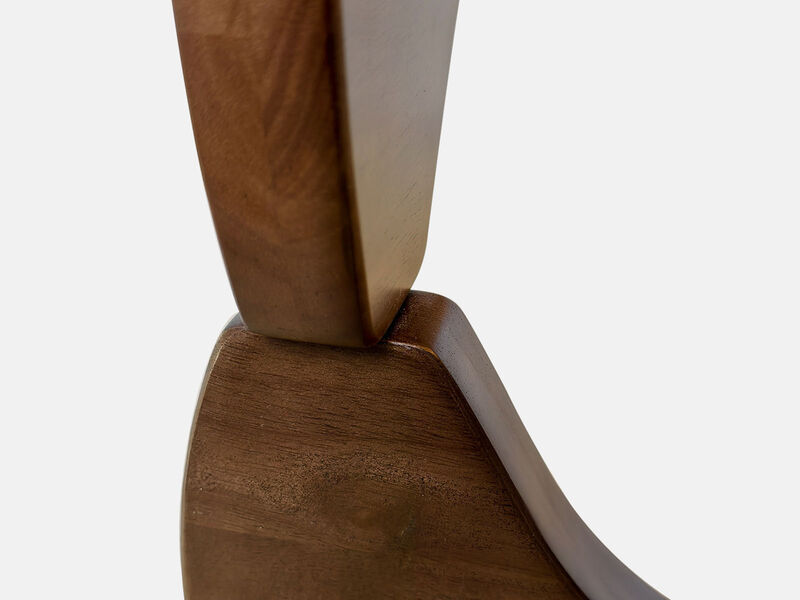 Triangular Coffee Table Living Room Accent Table Vintage Wood Base image number 4