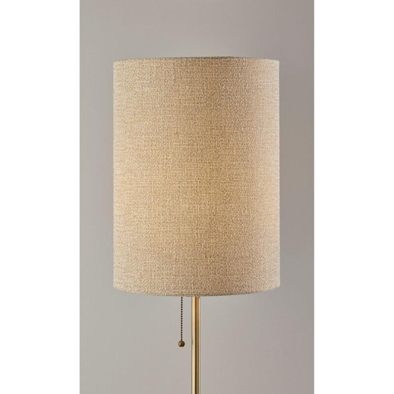 Hivvago 28" Black and Gold Marble and Metal Table Lamp With Beige Drum Shade