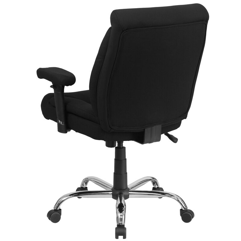 HERCULES Series Big & Tall 400 lb. Rated Black Fabric Deep Tufted Swivel Ergonomic Task Office Chair with Adjustable Arms image number 5