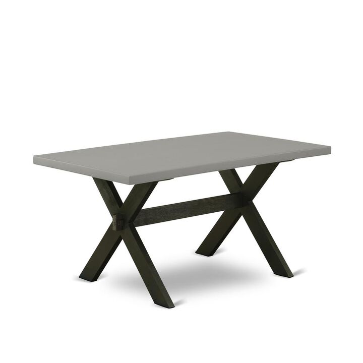 East West Furniture X-Style Mid-Century Modern Dining Rectangle Wooden Table Top with Stylish Legs, 36x60 Inch