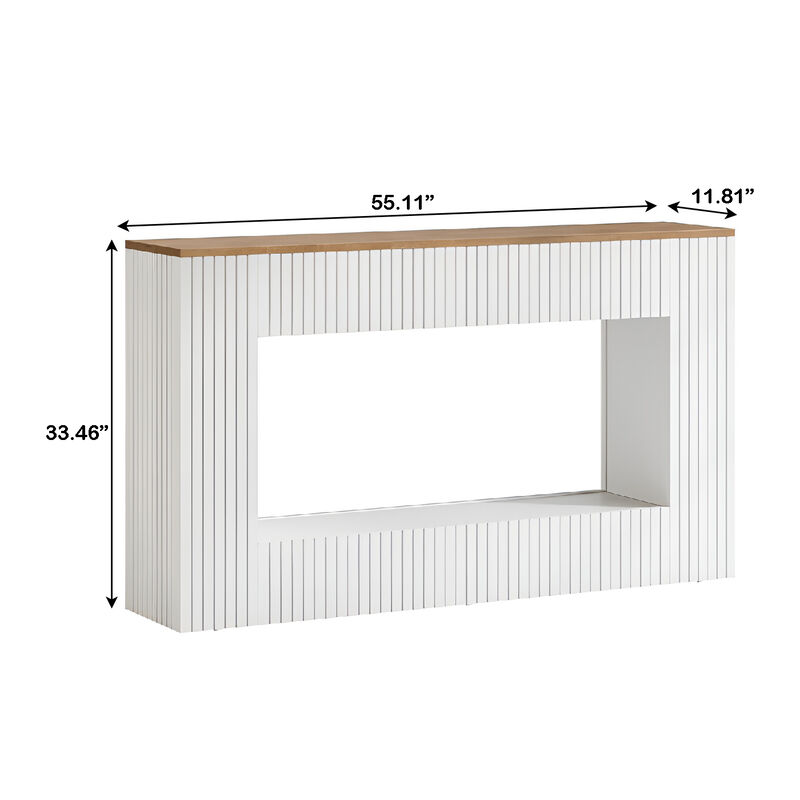 Wooden Entryway Console Table, Sofa Table with Storage image number 2