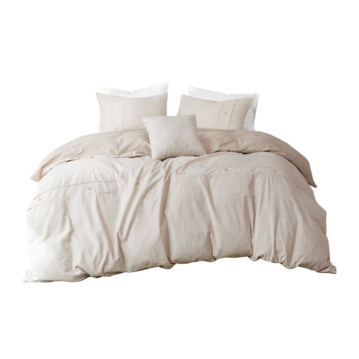 Gracie Mills Jennings Modern Farmhouse Organic Cotton Comforter Cover Set with Removable Insert
