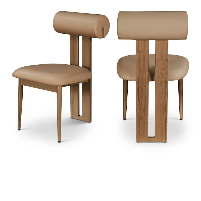 Meridian Furniture Dario Tan Vegan Leather Dining Chair, Set of 2