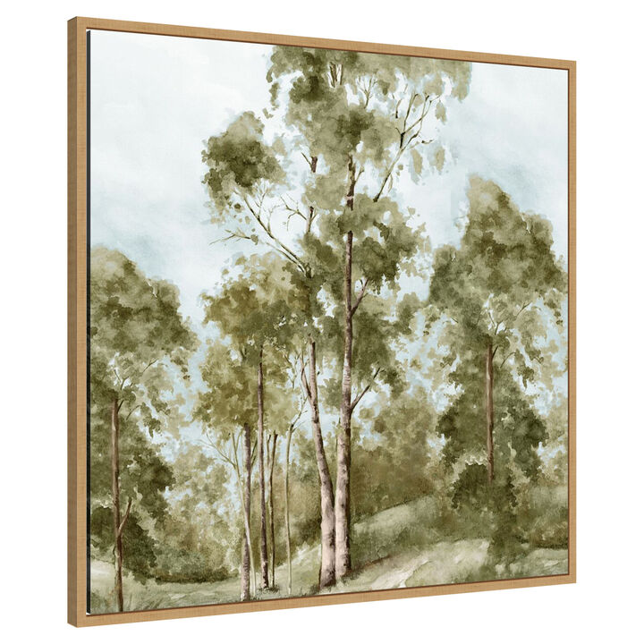 Pathway Through Tranquil Woods by PI Studio Framed Canvas Wall Art