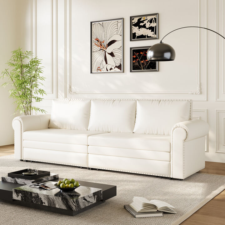 Merax Convertible Sleeper Sofa Bed with Pull-Out Bed Frame