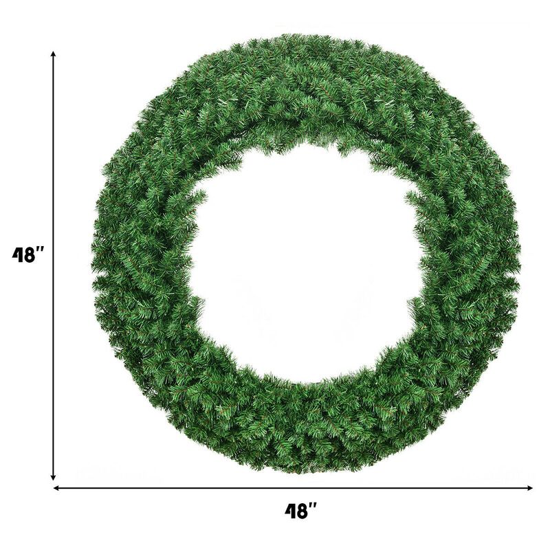 48 Inch Pre-lit Cordless Artificial Christmas Wreath image number 3