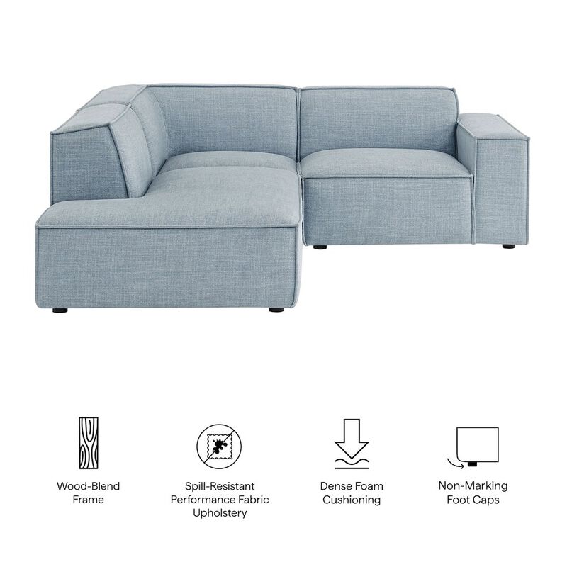 Restore 3-Piece Performance Fabric Upholstered Modular L-Shaped Sectional Sofa image number 1