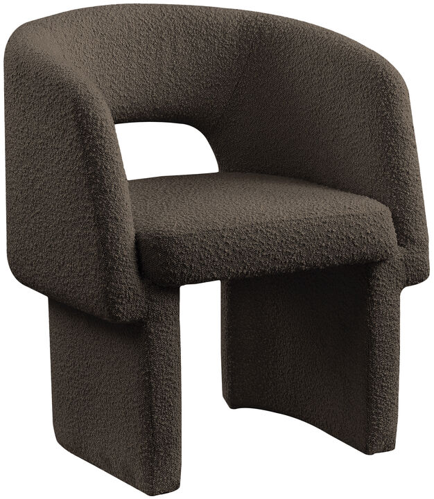Meridian Furniture Emmet Brown Boucle Fabric Dining Chair / Accent Chair