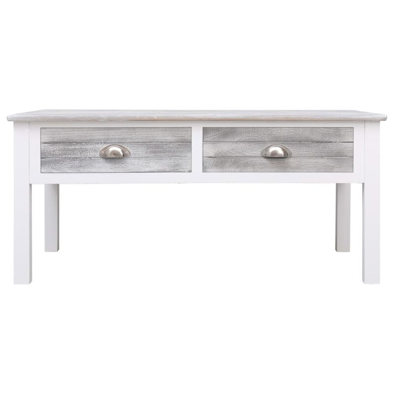 vidaXL Coffee Table Gray 39.4"x19.7"x17.7" Wood image number 0