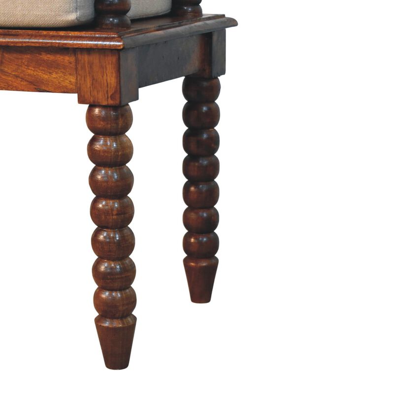 Solid Wood Spindle Cushioned Entryway Bench image number 6
