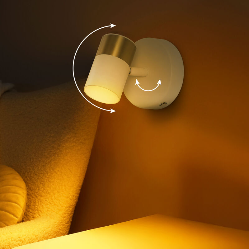 Paola 6" 1-Light Modern Adjustable Head Integrated Dimmable LED Rechargeable Wall Spotlight with Touch Sensor