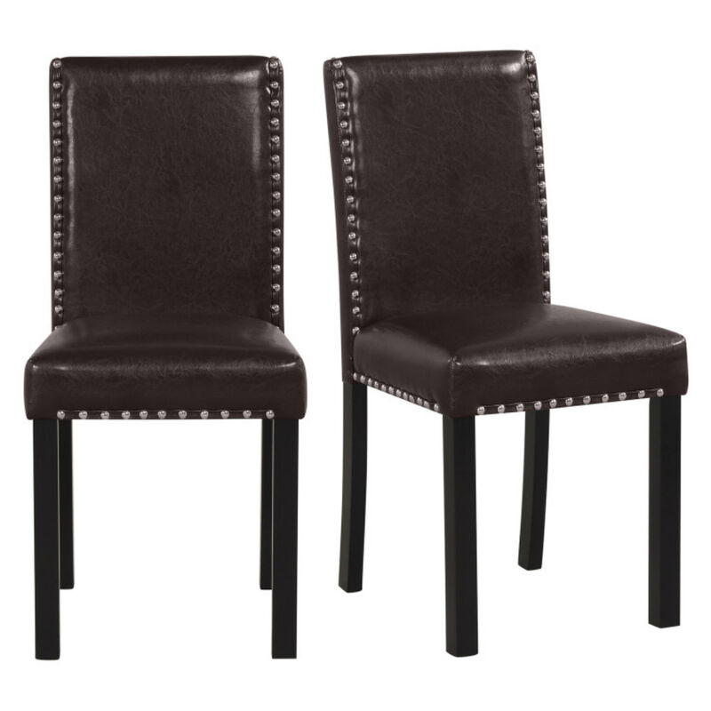 Faux Leather Upholstered Parsons Dining Chairs Set of 2 for Kitchen Chairs image number 0