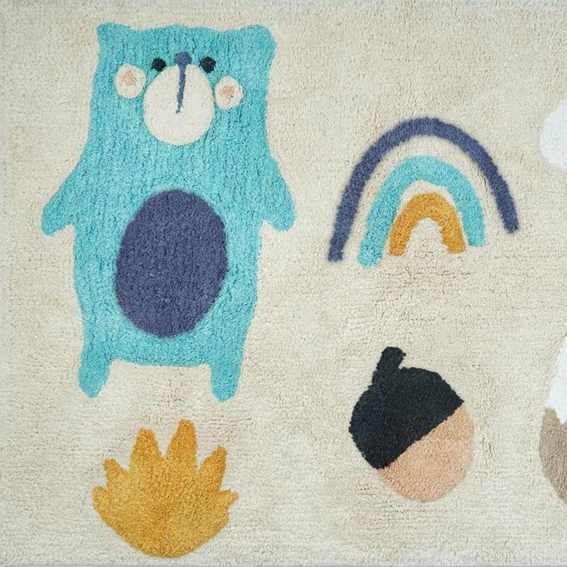 HomeRoots Woodland Animals Youthful Washable Area Rug image number 2