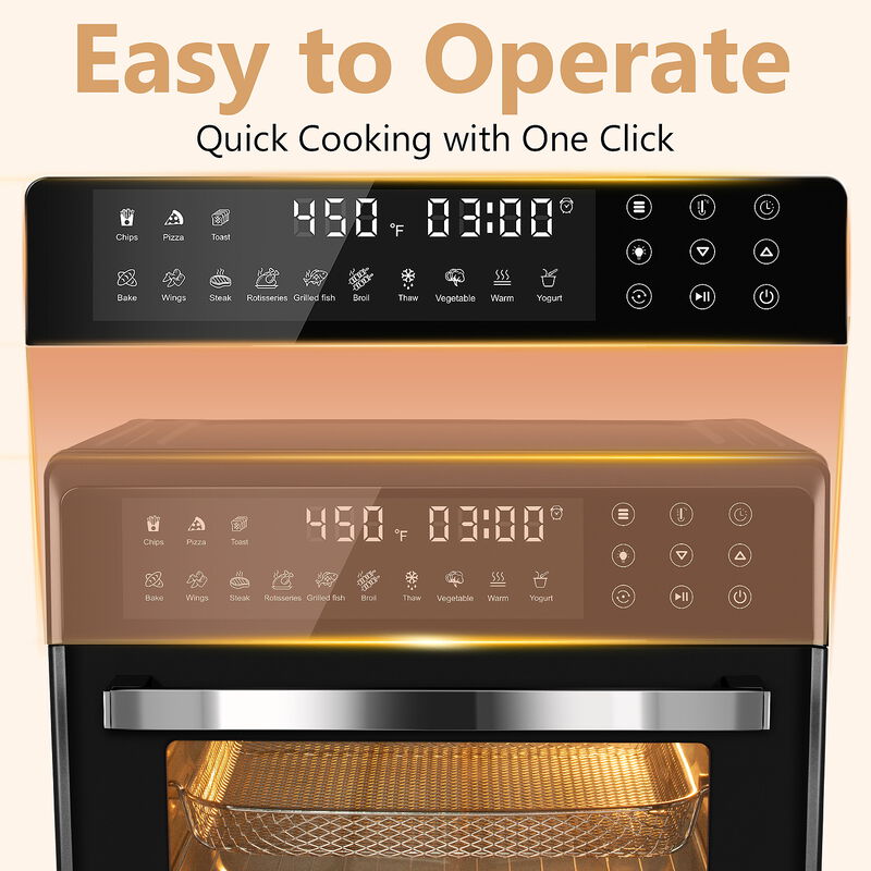 Cusimax 24QT Air Fryer Oven Combo, 13-in-1 Convection Toaster Oven with Rotisserie & Dehydrator, Large Countertop Oven with Touch Screen image number 5