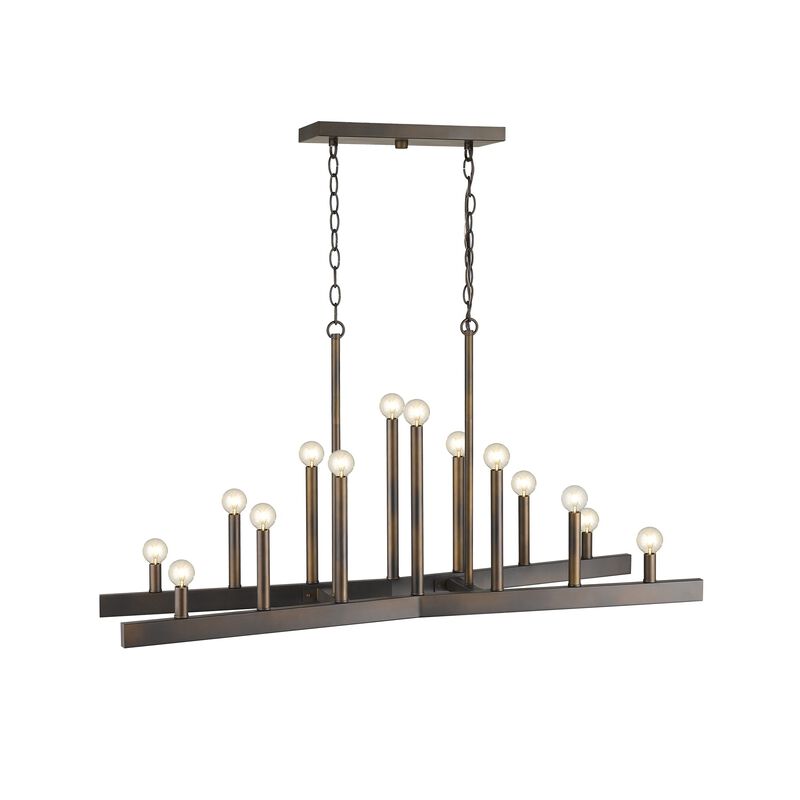 Hivvago Fallon 14-Light Oil-Rubbed Bronze Island Pendant