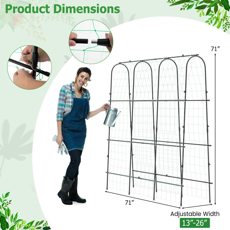 U-Shaped Tall Garden Arched Trellis for Climbing Plants