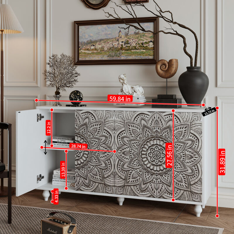 Judtik Embossed Sideboard image number 4