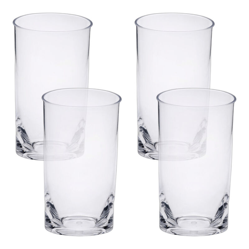 Four-Piece Tritan Plastic Highball Glass Set for Home Bar, Parties, and Entertaining