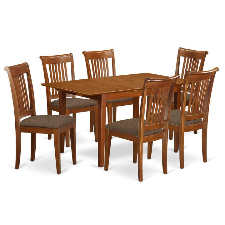 East West Furniture 7 Pc dinette set for small spaces-Kitchen Table and 6 Dining Chairs