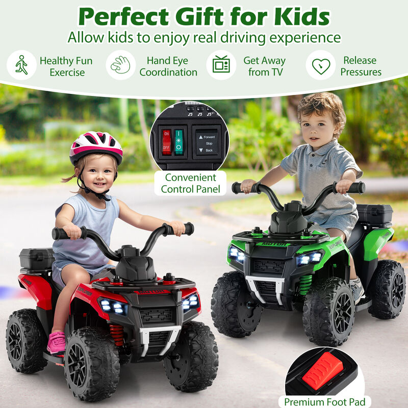 6V Electric Kids Ride-On ATV with Spray Feature, Storage Box and Music image number 6