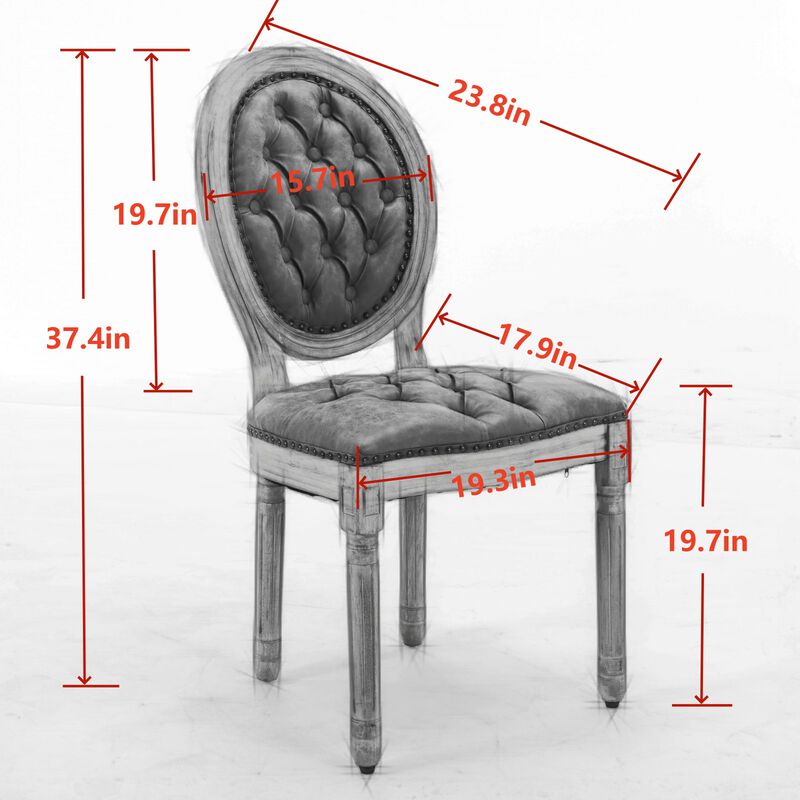 Streamdale Antique French Style Wood Frame Dining Chairs Set