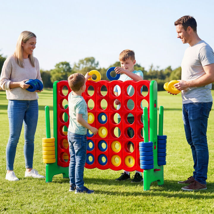Oversized 4 to Score Game Set for Kids and Adults for Outdoor Play