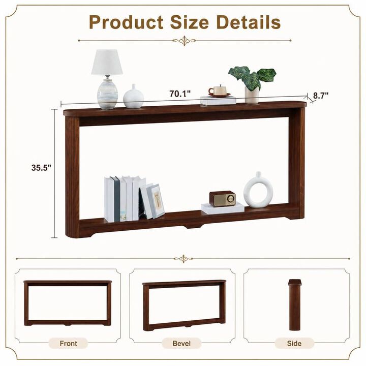GOODSILO Narrow Corrugated Texture Console Sofa Table, Sturdy Easy-Clean Storage Table for Entranceways, Corridors, Behind Sofa Display & Organization