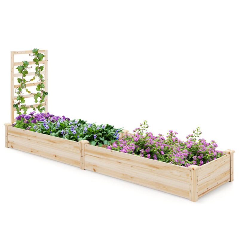 Hivvago Raised Garden Bed with Planter Box and Trellis
