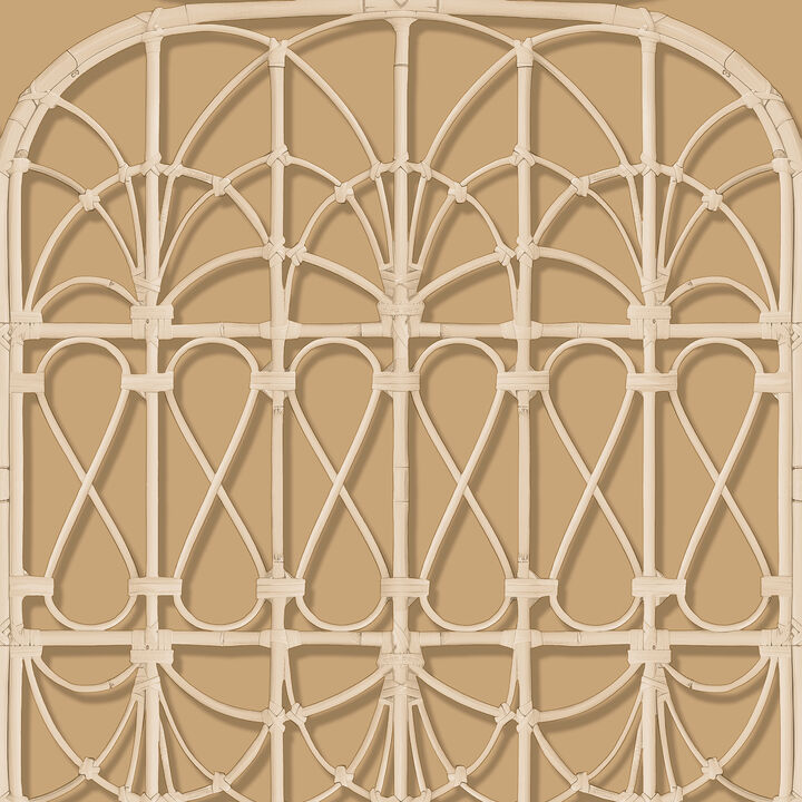 Lattice Rattan Panels Wallpaper