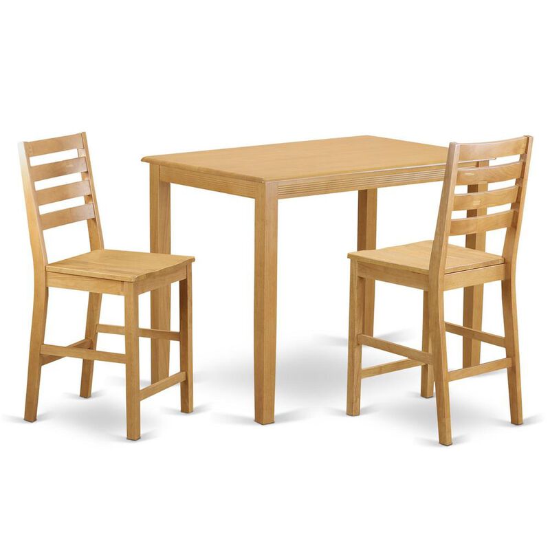 East West Furniture 3  Pc  counter  height  pub  set  -  counter  height  Table  and  2  counter  height  Dining  chair.