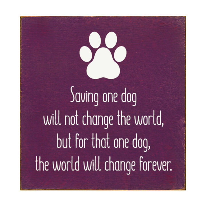 Inspirational Dog Rescue Wall Decor Wooden Sign for Pet Lovers