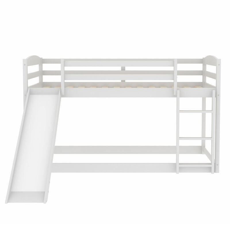 Whisen Twin over Twin Bunk Bed with Convertible Slide and Ladder
