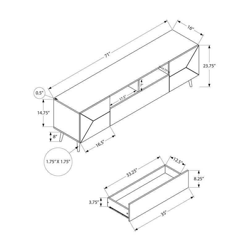 Tv Stand, 72 Inch, Console, Media Entertainment Center