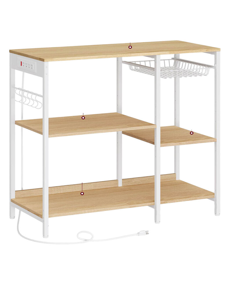 Bakers Rack with Charging Station and Power Outlet Shelf image number 0