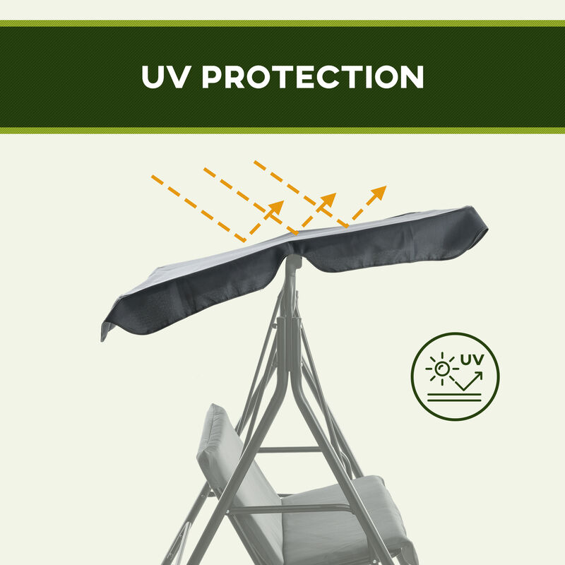 Hivvago 3-Seat Outdoor Patio Swing with Cushion and Canopy image number 3