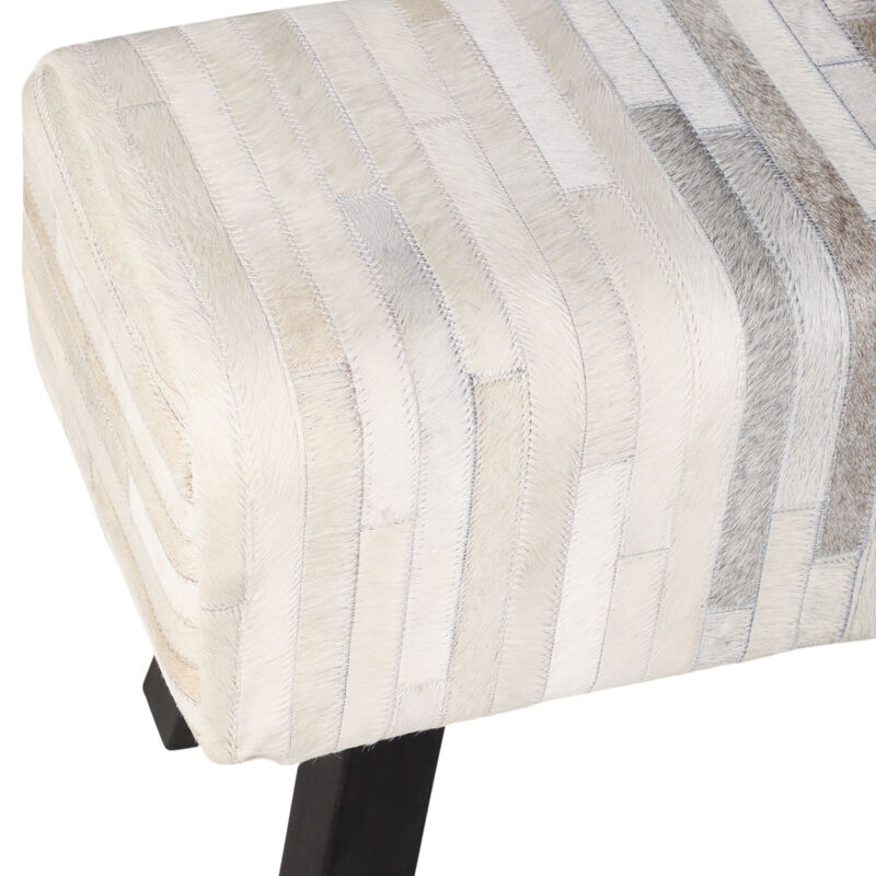 Hair On Hide Strips Patchwork Bench image number 5