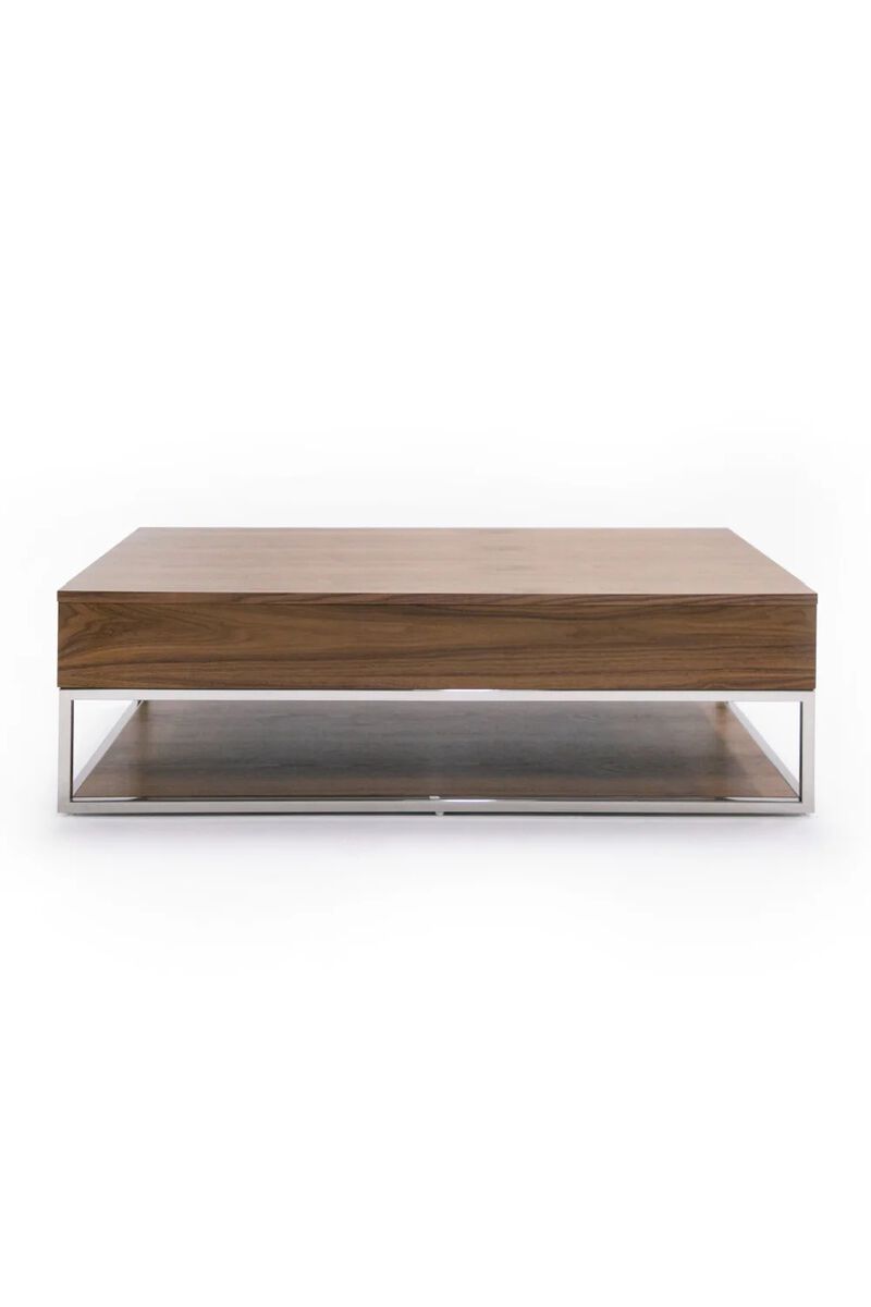 Walnut Veneer 2-Drawer Coffee Table | OROA Modern Heloise image number 4