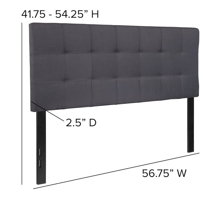 Flash Furniture Tufted Upholstered Full Size Headboard in Dark Gray Fabric image number 3