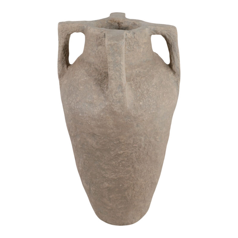 Paper Mache Handle Vase,Taupe image number 2
