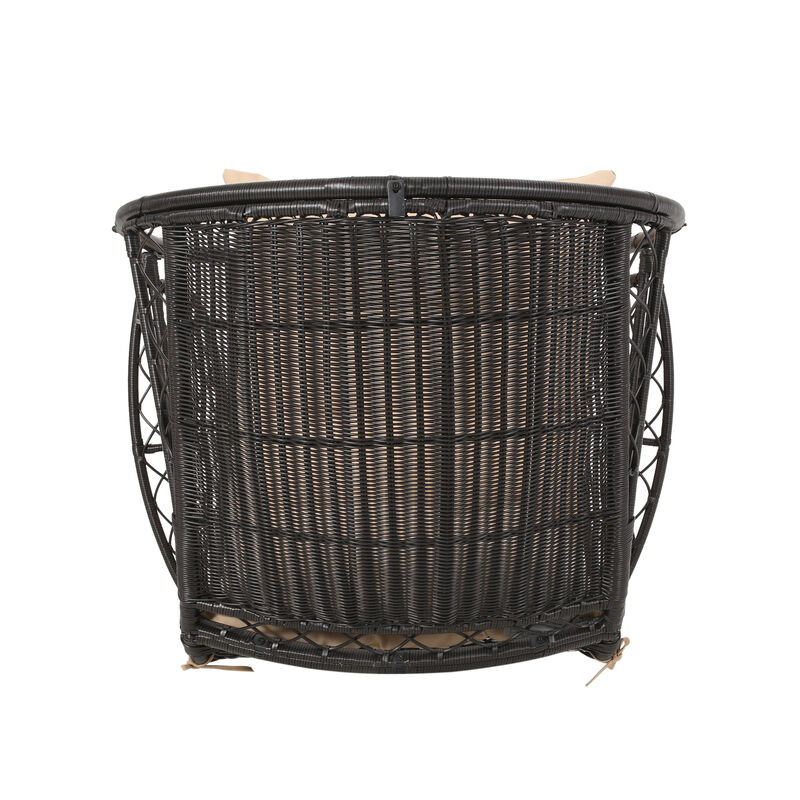 Merax Outdoor Wicker Standing Basket Chair with Cushion
