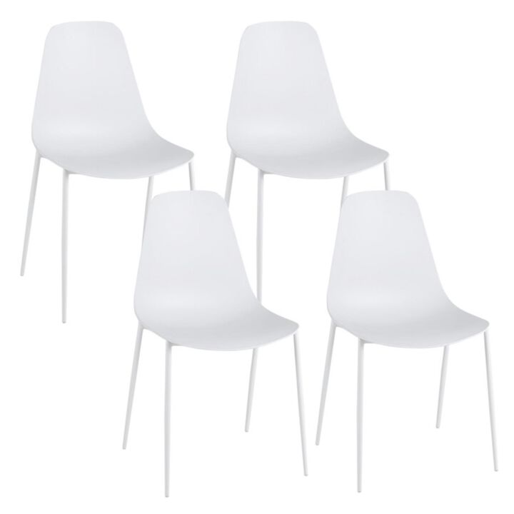 Hivvago Armless Dining Chair Set of 4 Leisure Chair with Anti-slip Foot Pads