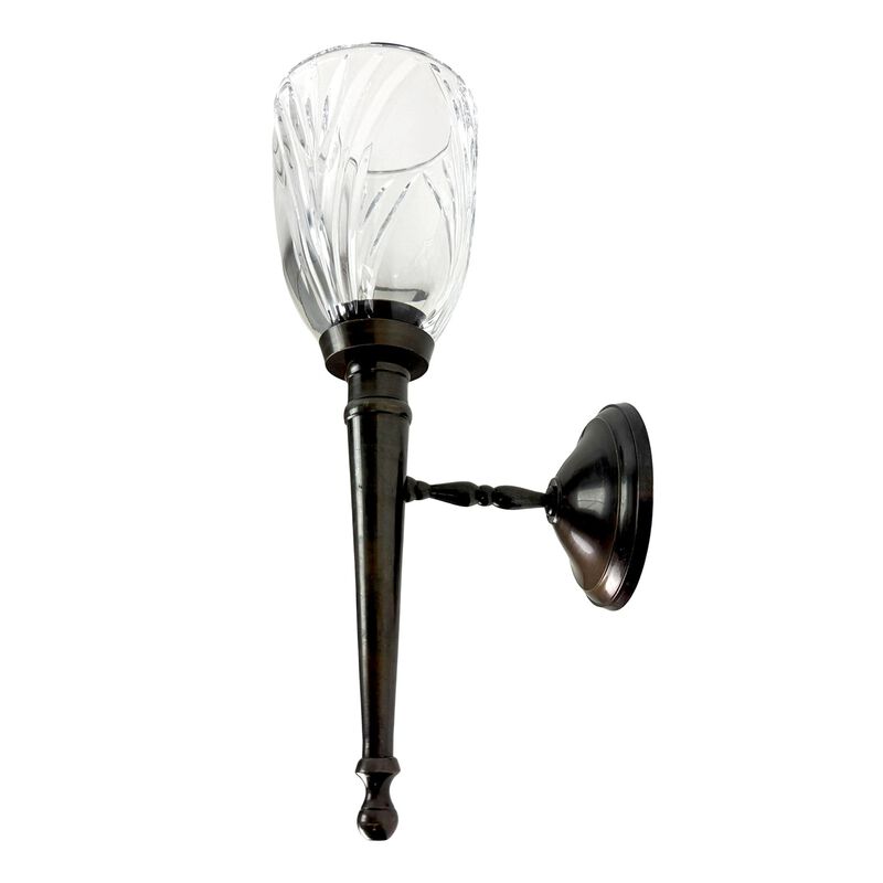Wall Candle Sconce Bronze Finish Lead Crystal Glass 1175 In Metal Mount image number 4