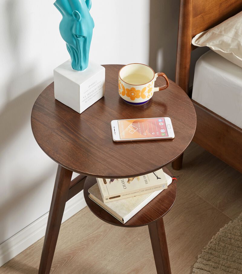 Voxfi Solid Wood 2-Tier Side Table image number 5