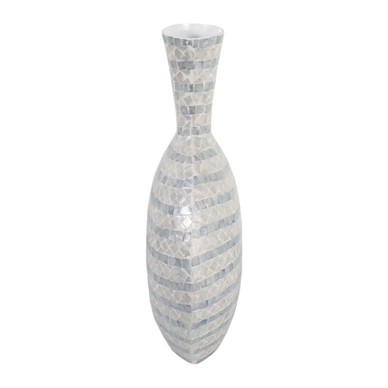 23x16" Capiz Gourd Vase, Blue image number 5